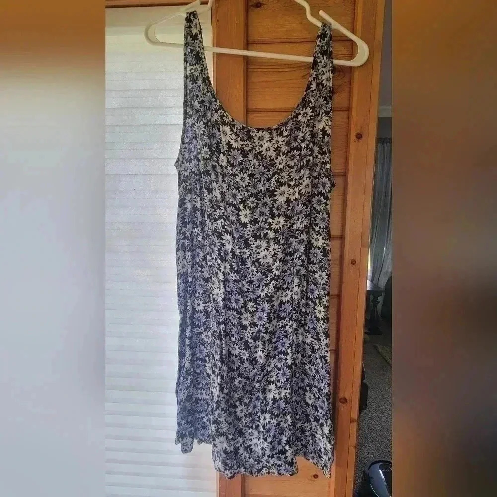 NWT Vintage American Eagle blue floral mini slip dress - Picture 5 of 7